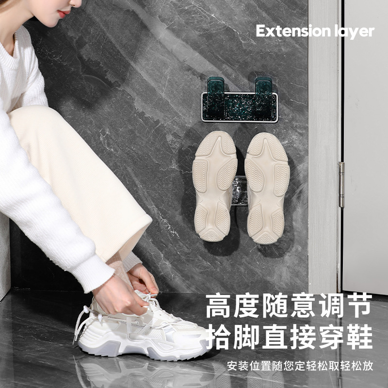 Home Punch-Free Wall-Mounted Door Behind Bathroom Balcony Wall Shoe Rack Shoe Storage Rack Kitchen Pot Lid Storage Rack