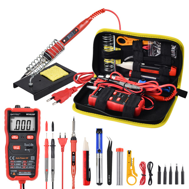 JCD 电烙铁套装80W 内热式数显908S烙铁628F万用表吸锡器手机维修