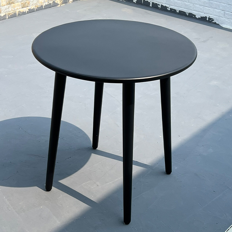 Mesa redonda de acero al carbono impermeable para exterior, balcón, bar o restaurante