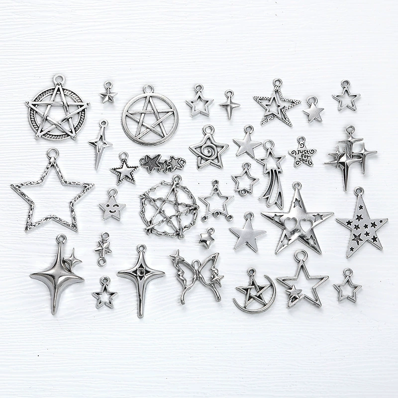 Оптовая продажа звездная звезда пятиконечная звезда четырехзвездная звезда подвеска DIY винтажные ювелирные изделия из цинкового сплава zakka