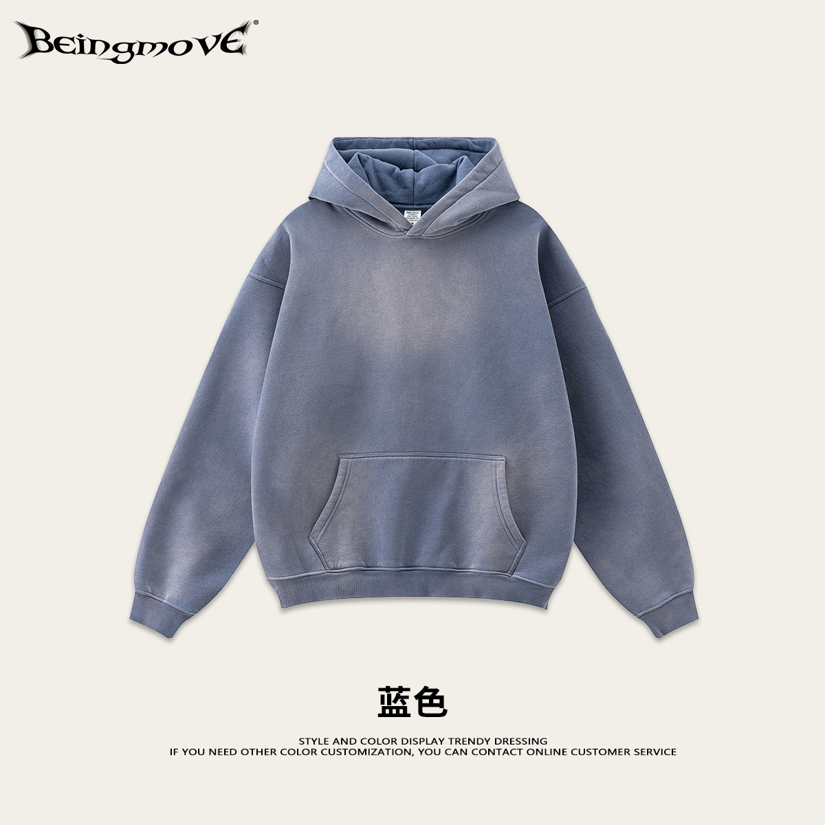 Sudadera con capucha de forro polar para hombre, estilo casual de alta gama, marca americana de moda otoñal 2025, con estampado de caballo desgastado y resistente.