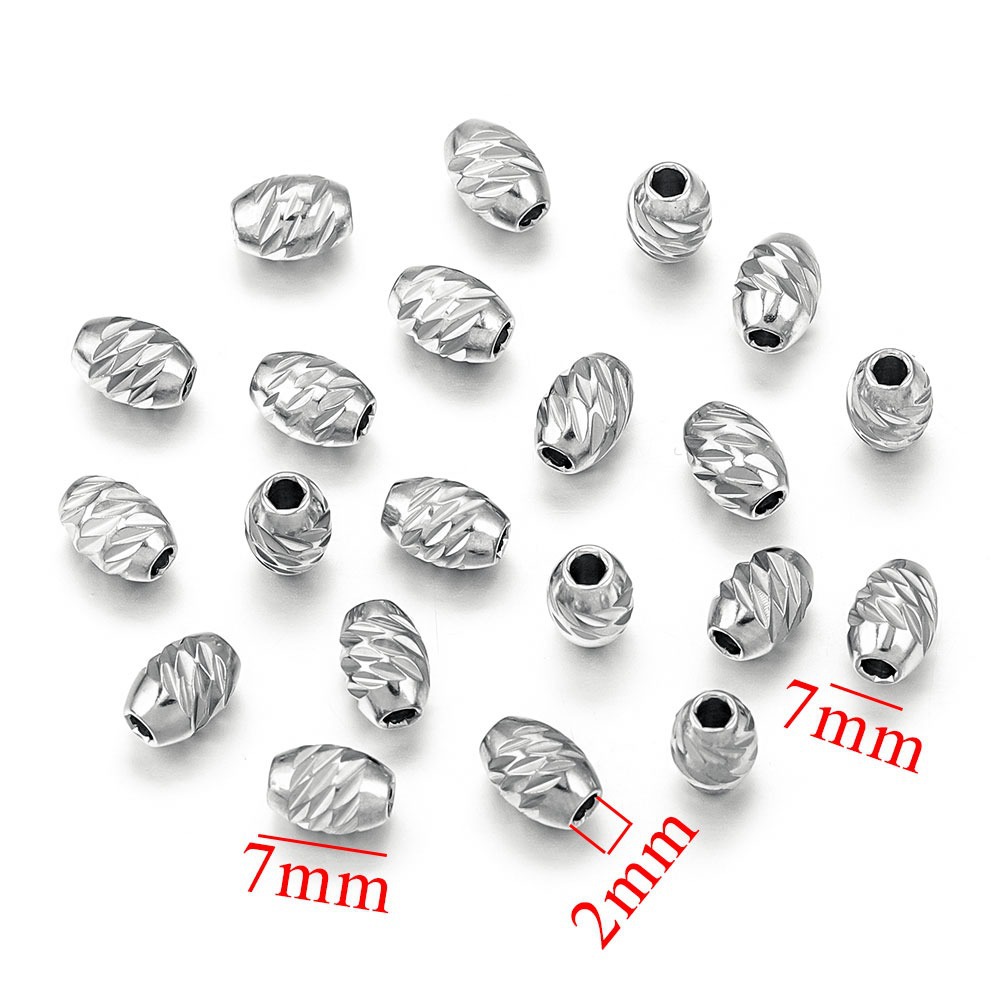 10 PCS/Package Diameter 5mm Hole 2~2.9mm 304 Stainless Steel Solid Color Polished Beads display picture 6