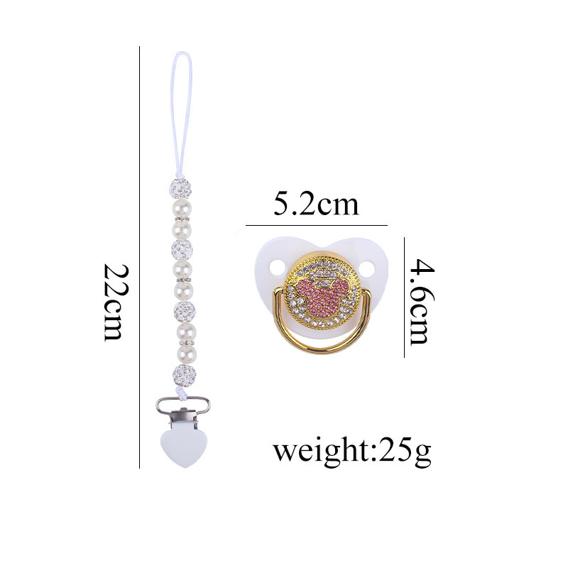 Suministros para bebés amor chupete clip chupete cadena anti-caída creativo bebé Mickey forma chupete traje