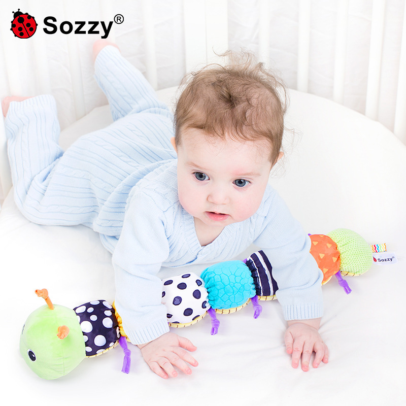 Sozz muñeca oruga altura Regla de medición bebé música sonando papel sonar sonajero regla de juguete dormir calmante juguete
