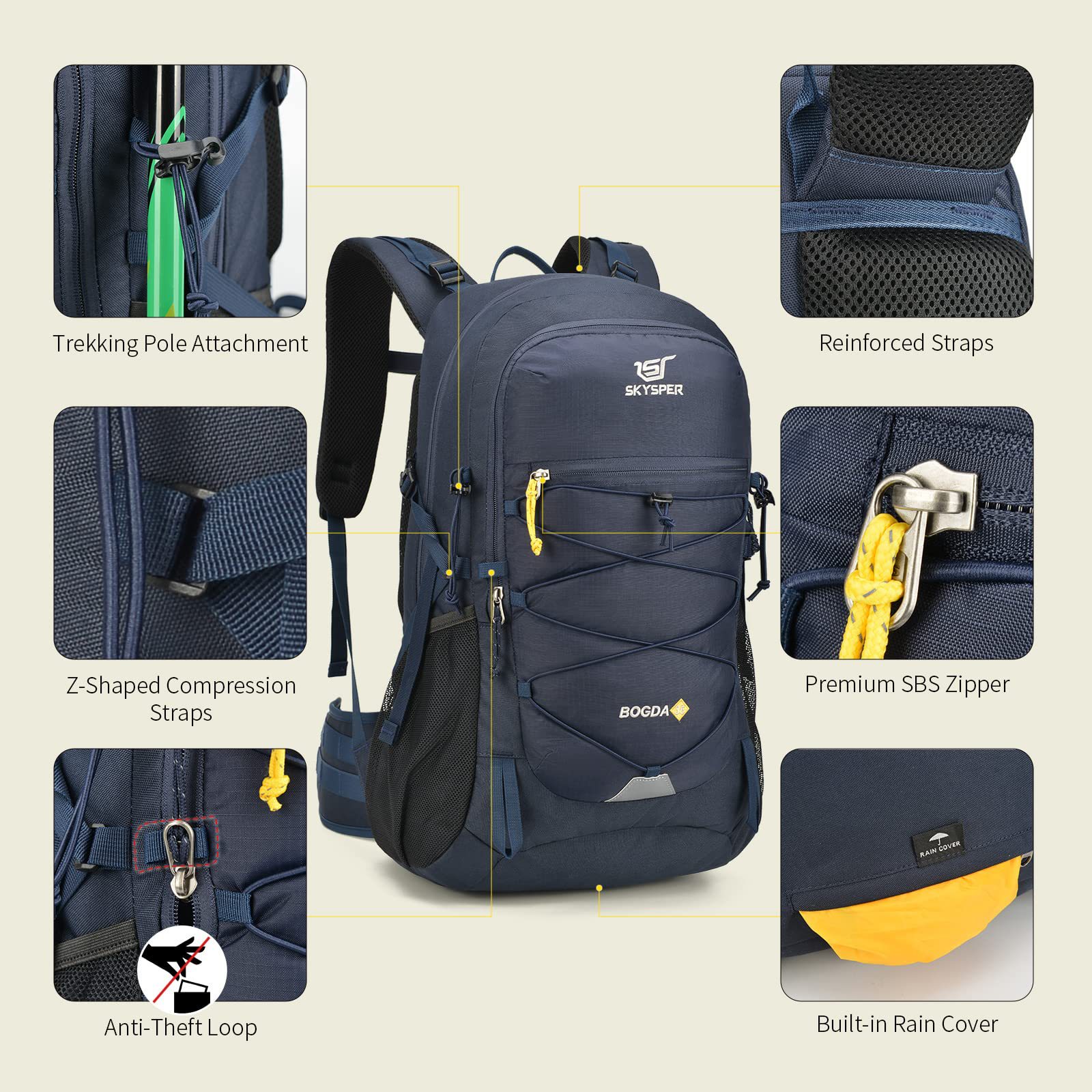 Cross-border outdoor hiking sports mountaineering backpack, drawstring cycling bag, lightweight backpack, large-capacity travel bag, customizable