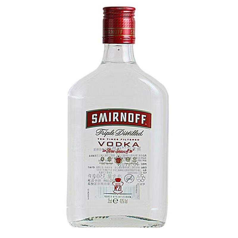 洋酒 斯米诺红牌伏特加 伏特加皇冠 斯米诺伏特加350Ml
