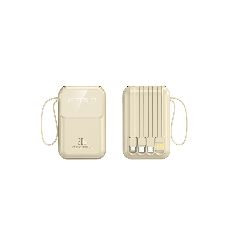 3C パワーバンク急速充電 20000 mAh 大容量ミニモバイル電源、内蔵ケーブル付き、ギフトロゴのカスタマイズ可能|undefined