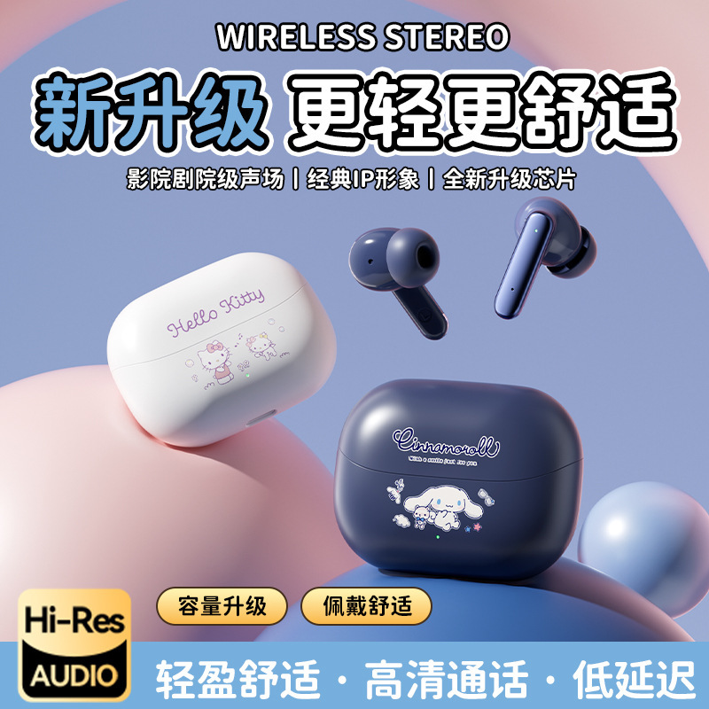 Sanrio Ac210 Wireless Bluetooth Earphones, In-Ear Type, Genuine Authorized, Cute Cartoon Hello Kitty, Super Long Battery Life