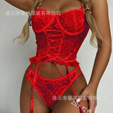 Сексуальное нижнее белье, кружевная пижама, тонкий комплект, с лямками