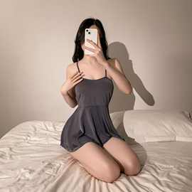 性感睡衣女夏款薄款睡裙蕾丝吊带睡裙女秋季新款超薄网红爆款套装