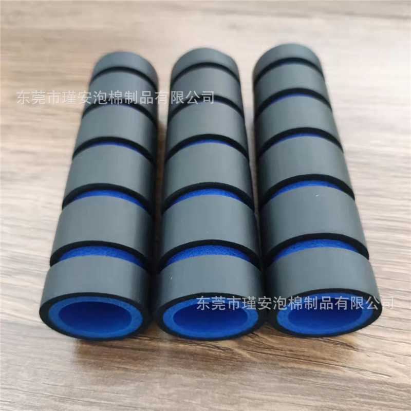 EVA泡棉手把套 两色磨面倒角海绵护套 NBR沟槽手指减震手柄套