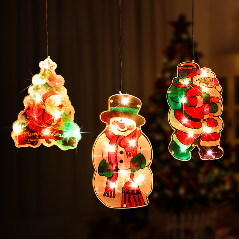 Luces de ventosa de color de Navidad Año nuevo decoración de vacaciones de Navidad luces de colores escaparate escena de la tienda diseño de dibujos animados vestir image 4