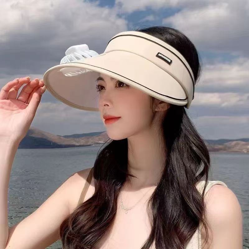 夏用大人用つばの大きな旅行用ソーラー+USB充電式両用ファンハット日焼け止めサンハット抗UV|undefined