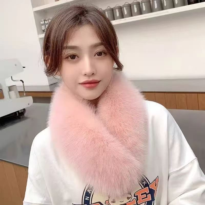 Source Factory Trendy Plush Scarf Korean Style Fashion Simple Everyday Versatile Scarf Thickened Cold-Proof Warm Scarf