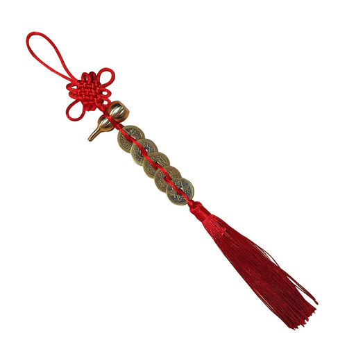 Chinese Knot Five Emperors Coin Car Pendant Small Gift Peachwood Gourd Copper Gourd Five Emperors Copper Coin Jewelry Manufacturer Wholesale