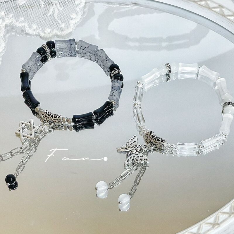 Erha and His White Cat Master ~ Chu Wan Ning Mo Burning Derived Impression Bracelet Female Bamboo Butterfly Couple Best Friend Erha and His White Cat Master ~ Chu Wan Ning Mo Burning Derived Impression Bracelet Female Bamboo Butterfly Couple Best Friend