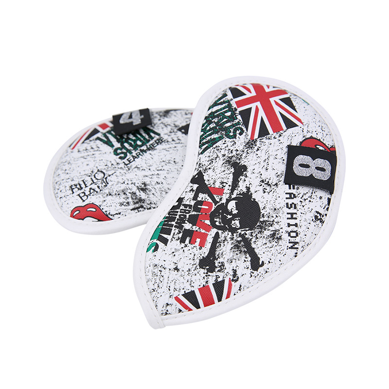 Transfronterizo nuevo golf impreso cubierta de poste de hierro pu cubierta del club accesorios de moda cubierta de protección de oro suministros al por mayor