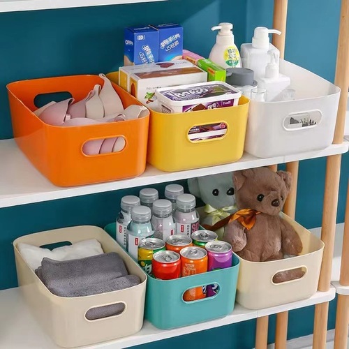 Storage box desktop cosmetics storage sundry organizer storage basket plastic snack home living room storage box
