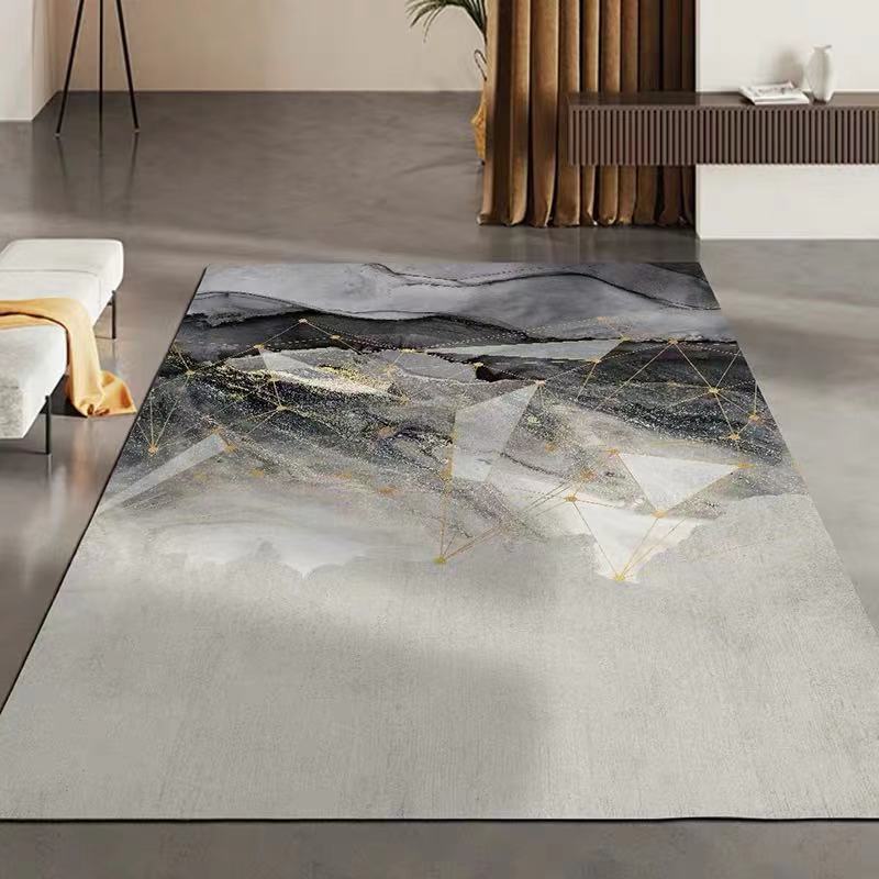 Alfombra de terciopelo cristalino para sala de estar, alfombra de mesa de centro de fácil cuidado, alfombra de área grande de cobertura total para uso doméstico, ideal para dropshipping transfronterizo en Temu.