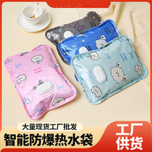 充电式防爆热水袋推荐暖手宝充电双插毛绒热敷肚子女生用电暖宝