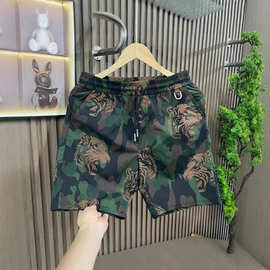 潮流休闲五分裤男夏季新款迷彩痞帅薄款沙滩裤外穿百搭修身短裤男