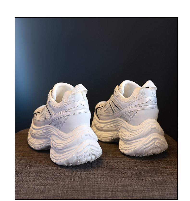 Giày sneaker nữ đế dày chunky lưới thoáng khí tăng chiều cao — màu xanh chi tiết 20