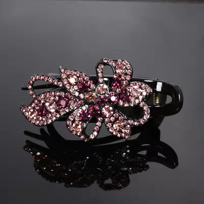 Internet Celebrity Mother Hairpin Women's Head Back Duckbill Clip Headwear Korean Hair Accessories Hairpin Clip Rhinestone Hairpin