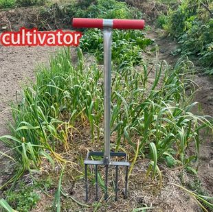 [Cross-Border Shipping Available] Manganese Steel Thickeneded Soil-Turning Fork, Five-Tooth Soil-Turning Tool, All-Steel Quenched Steel Fork for Loosening Soil