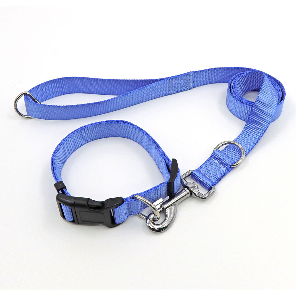Entrenamiento de perros con cuerda de tracción para mascotas de nylon simple doble D hebilla cuerda de paseo ajustable etiqueta personalizada cadena de perro