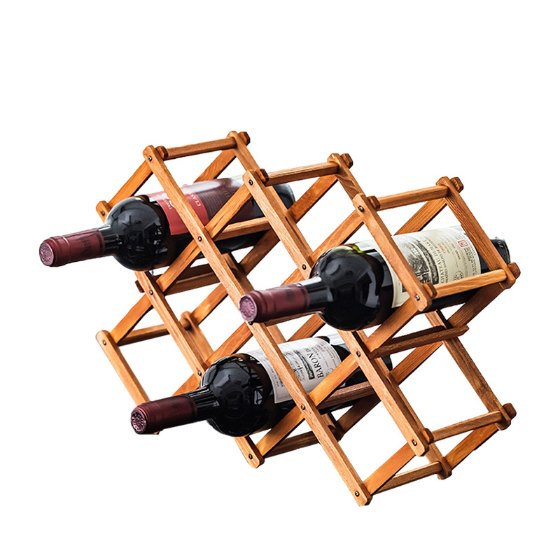 Y madera sólida plegable fábrica de estantes de vino vino vino de madera venta directa estante de almacenamiento de botellas de vino estante de exhibición de vino