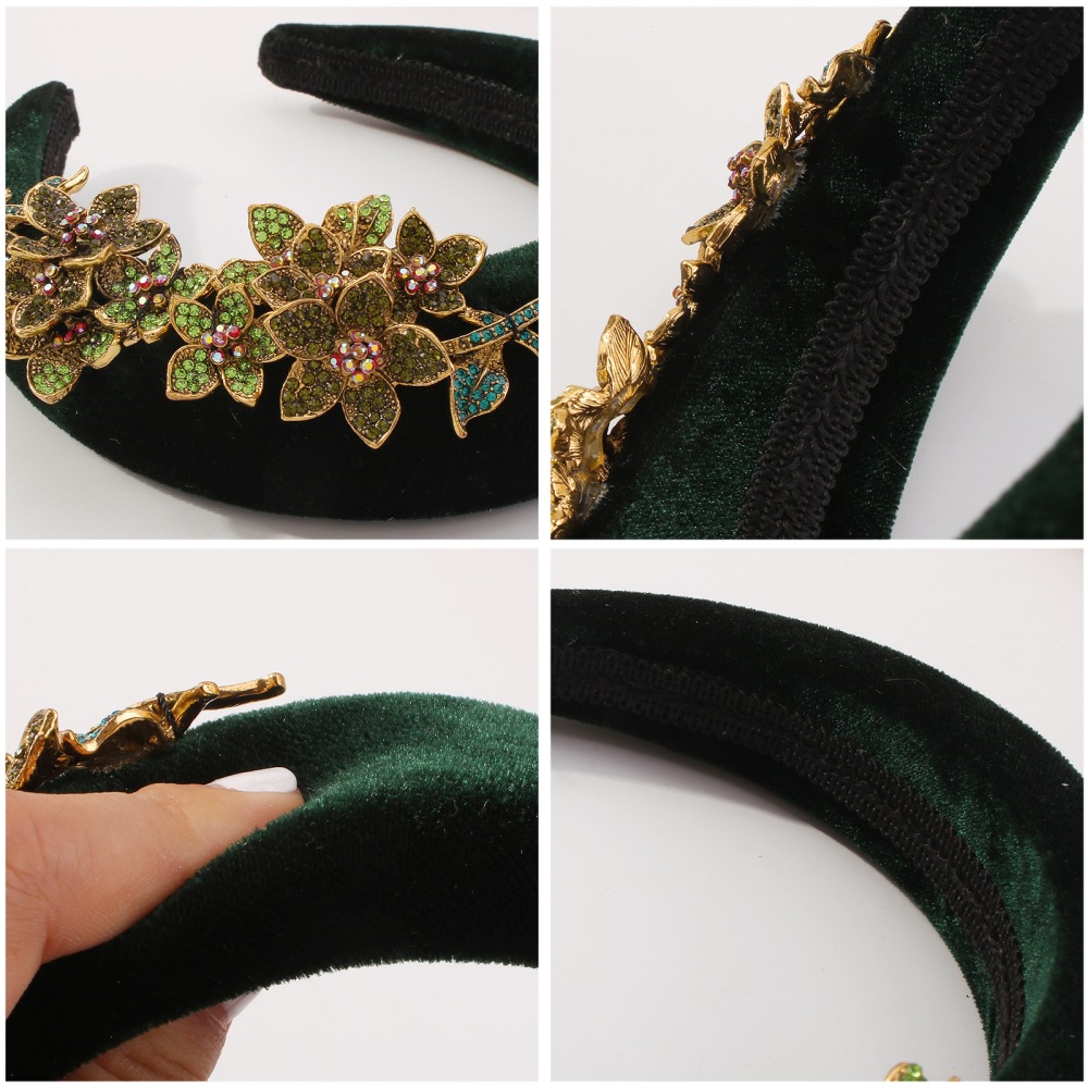 Baroque Fashion New Style Sponge Velvet Diamond-studded Headband display picture 2