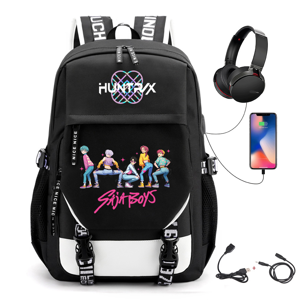 Comercio exterior transfronterizo KPOP Caza de brujas película impresión perimetral mochila mochila escolar mochila USB