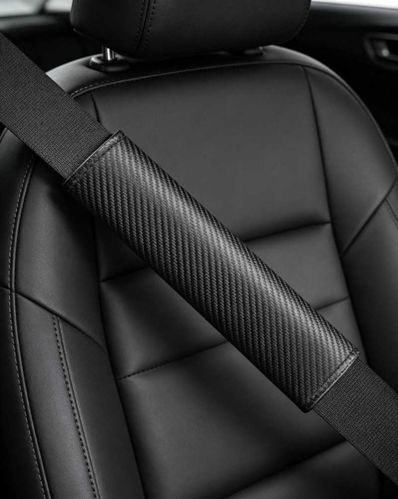 Car Seat Belt Cover Shoulder Cover Car Leather Shoulder Guard Anti-Strangle Protective Cover Pendant Car Interior Decoration Supplies