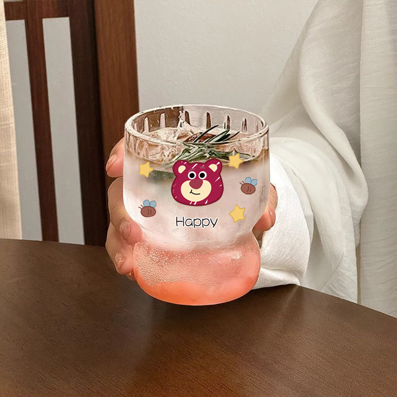 ins玻璃杯高级咖啡杯小众创意卡通家用水杯女学生冰美式牛奶杯子|undefined