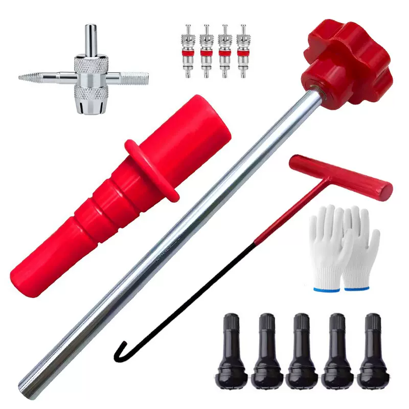 轮胎气门嘴拆卸工具套装轮胎快速气门嘴安装工具补胎工具轮胎修补