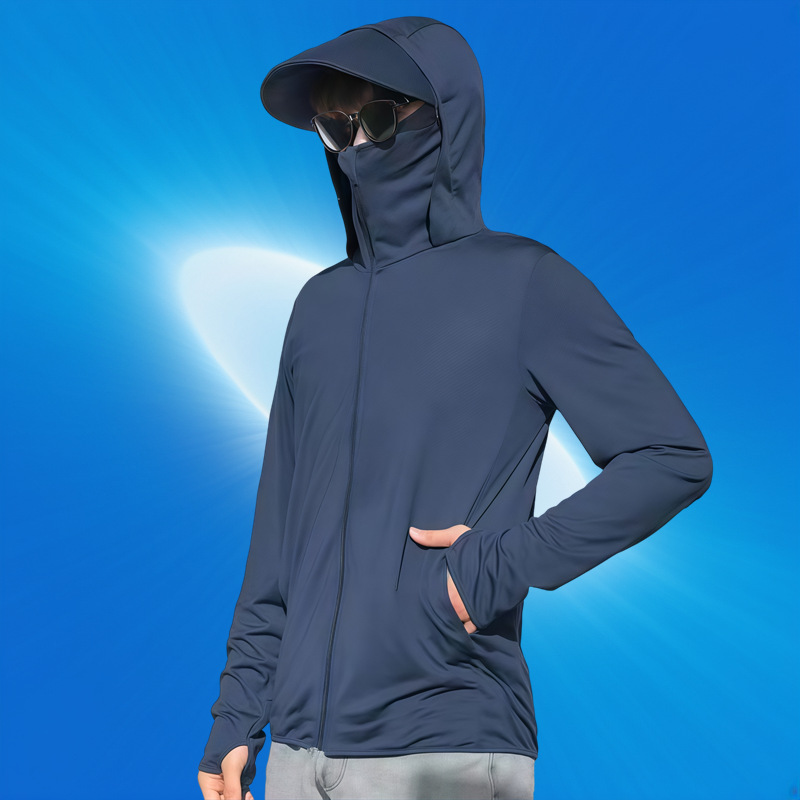 사파이어 블루 [자외선 차단복] 라지 챙