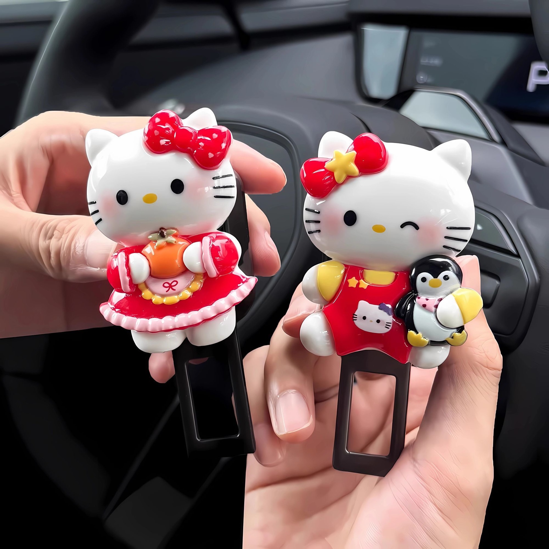 Hellokitty Car Seat Belt Plug-In Buckle Plug Hello Kitty Car Seat Belt Extension Holder Decoration