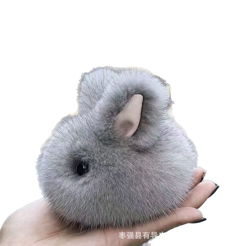 Mayorista imitación de visón colgante de peluche pequeño conejo de jade accesorios llavero muñeca de conejo bolsos colgantes pequeños regalos