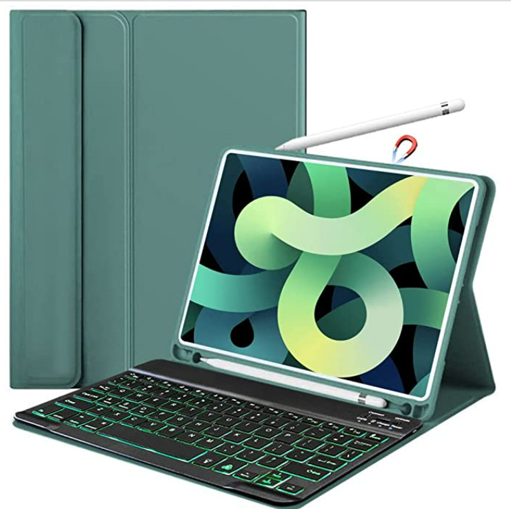 Aplicable iPad10 generación Retroiluminado teclado Bluetooth funda protectora Pro11 air5 mini6 10,2 Tablet Funda de cuero