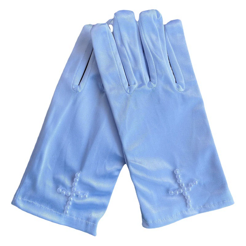 Cross Border Зимние Детские Атласные Крест Белые Перчатки Хэллоуин Молитвенные Перчатки Маска костюм