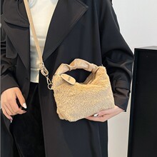 2025秋冬新款毛绒包包女手提毛毛包女气质感兔毛女包单肩斜挎小包