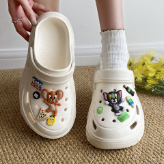 Cute Cartoon Croc Shoes Women's Summer Outerwear Eva Casual Casual Stomping Increased Thick-soled Baotou Beach Slippers