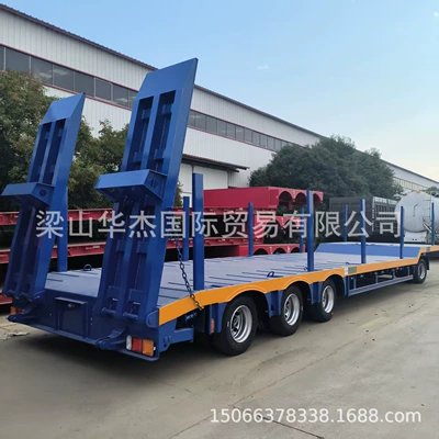 In-Stock Integrated Full-Hanging Excavator Trailer, Professional Heavy-Duty Towing Flatbed Trailer, Excavator Piling-Type Trailer