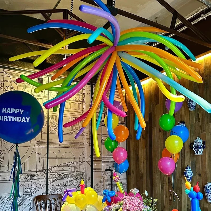 カラー花火風船誕生日パーティー風船ドーパミン長条風船入学教室配置マジック風船|undefined