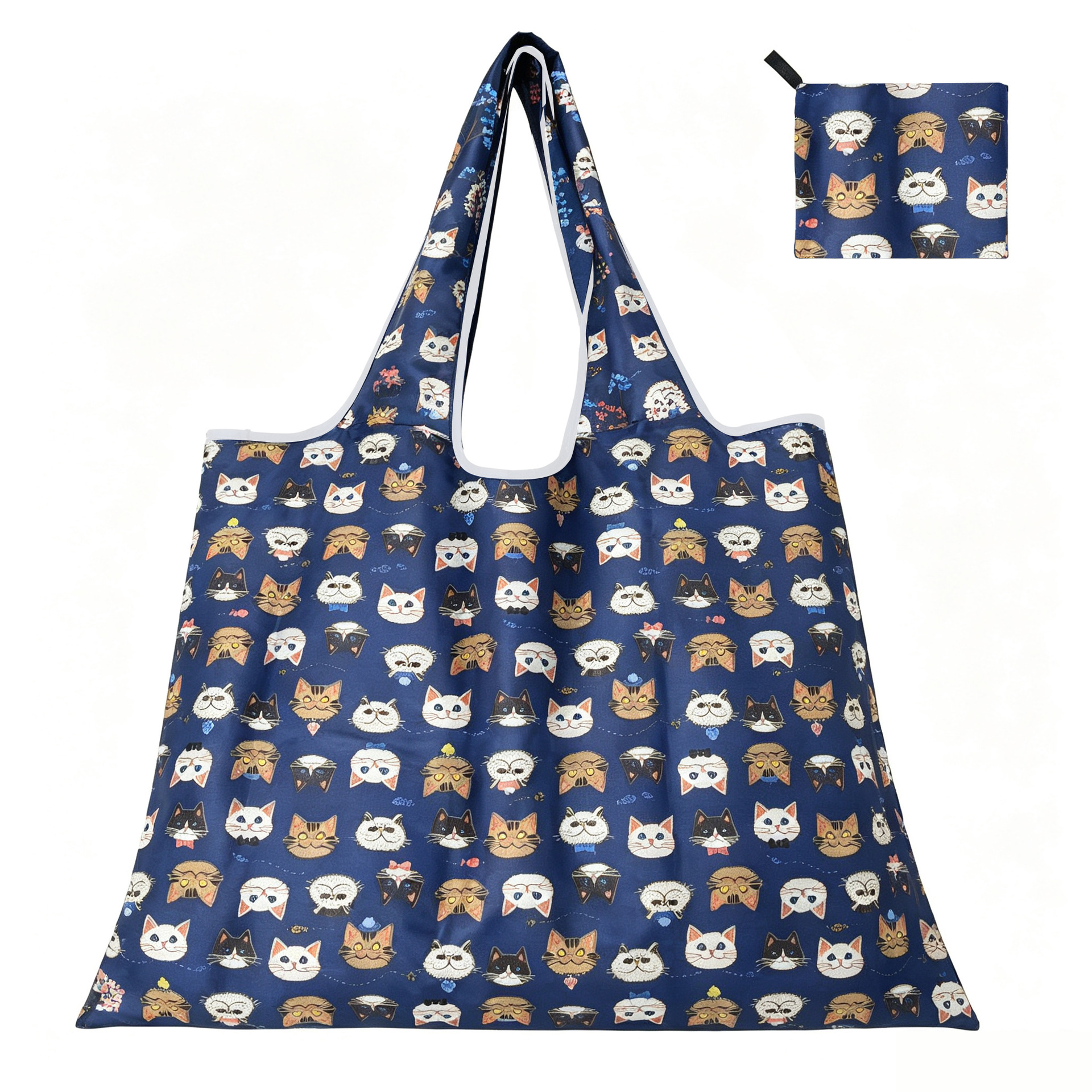 Nueva bolsa de compras plegable de gran capacidad en stock bolsa plegable de Protección Ambiental bolsa de almacenamiento portátil de impresión portátil creativa image 12