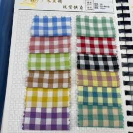 春夏色织新品韩风肌理高品质格子条纹男女童装衬衫连衣裙吊带鞋材