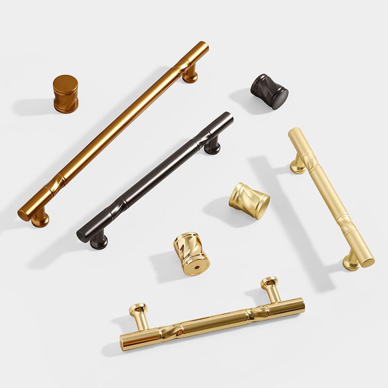 Cabinet door golden handle simple American cabinet drawer brass light luxury wardrobe door handle wine cabinet furniture accessories