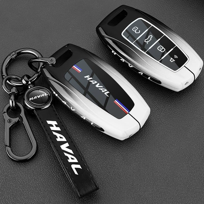 Car key bag — Dog car metal buckle case - type-c-leather-buckle-ink-black