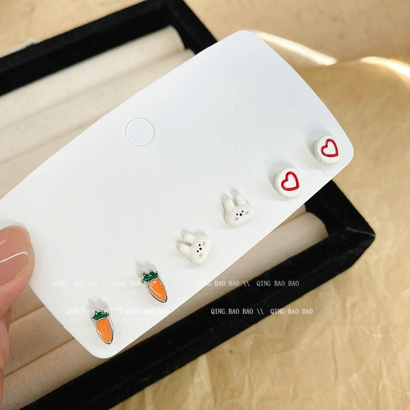 Small set, fashionable design earrings, silver 925 sample, simple and elegant design, light luxury style, high-quality style, trend of season
