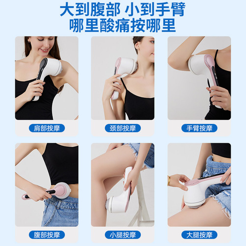 Multifunctional Caviation Massager, Massage Stick, Vibrating Massager, Household Electric Massage Hammer, Kneading and Rubbing Combination Massage Stick for Waist